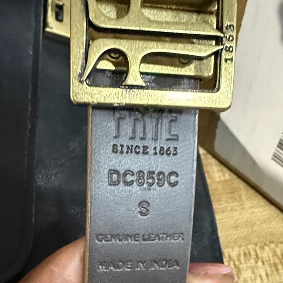 FRYE Metal LOGO Buckle Brown Leather Reversible Belt Women’s DC859C Small main image 8
